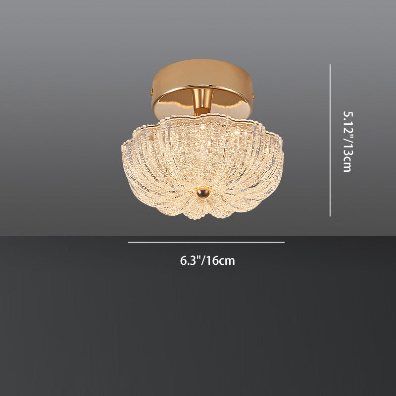 Lustre semi-encastré moderne en aluminium de luxe avec LED givrée florale en acrylique pour le salon et la chambre 