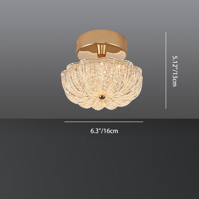 Modern Luxury Aluminum Acrylic Frosted Floral LED Semi-Flush Mount Ceiling Light For Living Room And Bedroom