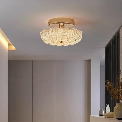 Modern Luxury Aluminum Acrylic Frosted Floral LED Semi-Flush Mount Ceiling Light For Living Room And Bedroom