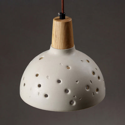 Dôme en bois en béton traditionnel japonais avec plusieurs trous, suspension 1 lumière pour chambre à coucher, chevet 