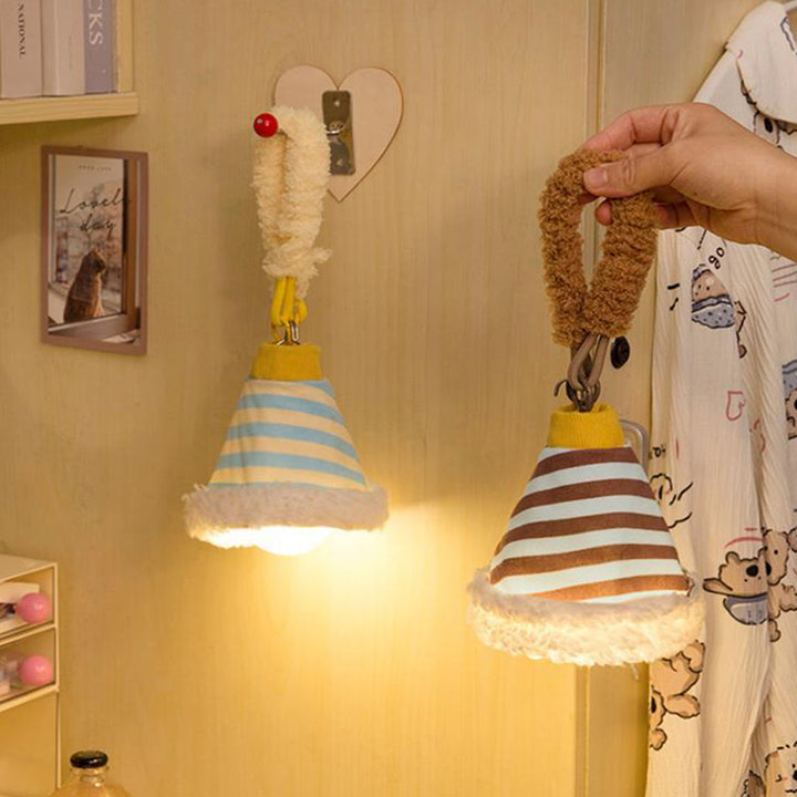 Moderne Art Deco Stoff Wiederaufladbare Glockenstreifen LED Wandlampen Nachtlicht für den Einsatz am Bett im Schlafsaal 