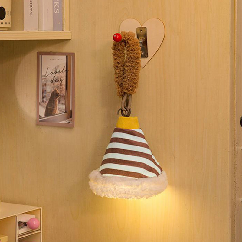 Moderne Art Deco Stoff Wiederaufladbare Glockenstreifen LED Wandlampen Nachtlicht für den Einsatz am Bett im Schlafsaal 