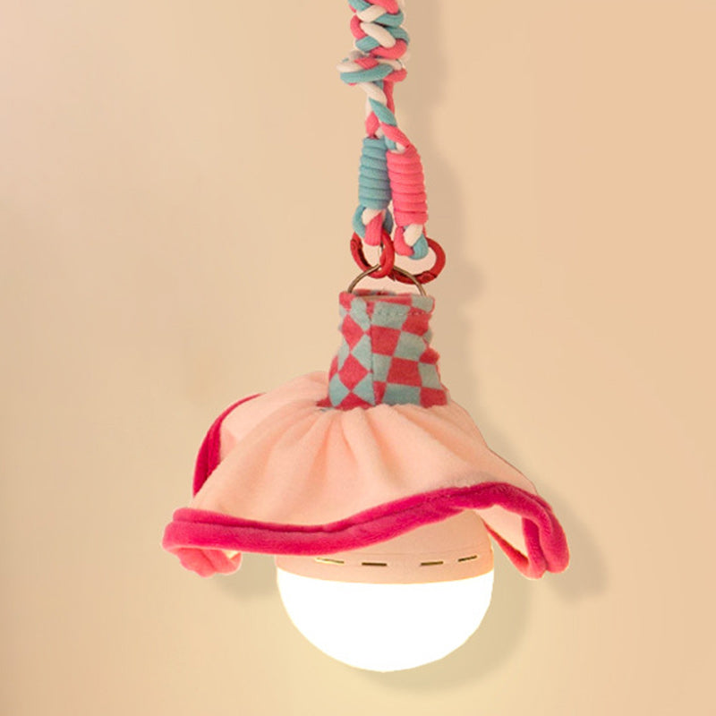 Moderne Art-Déco-Stoff wiederaufladbare Glockenrock-LED-Hängeleuchte Nachtlicht für Nachttisch Schlafsaalzimmer 