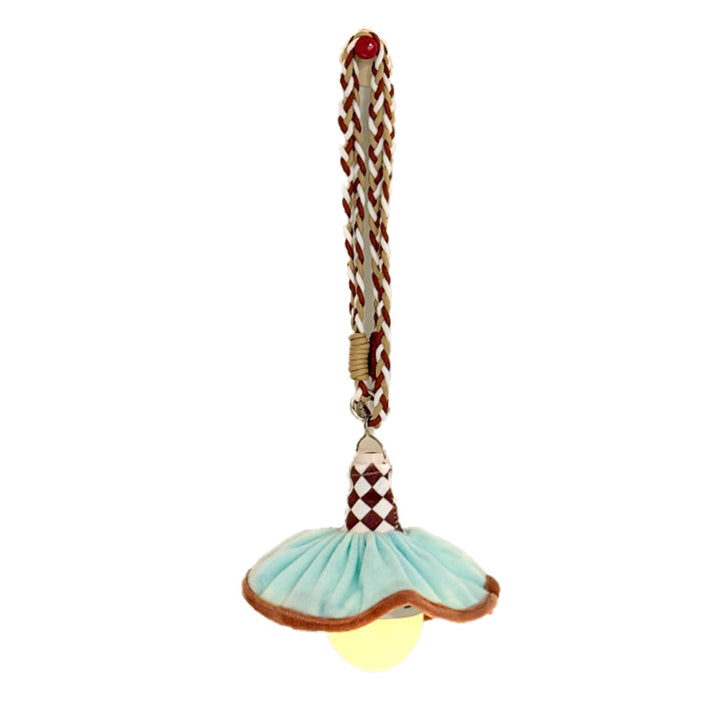 Modern Art Deco Fabric Rechargeable Bell-Skirt LED Hanging Pendant Light Night Light For Bedside Dorm Room