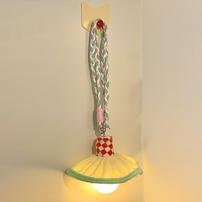 Moderne Art-Déco-Stoff wiederaufladbare Glockenrock-LED-Hängeleuchte Nachtlicht für Nachttisch Schlafsaalzimmer 