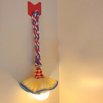 Moderne Art-Déco-Stoff wiederaufladbare Glockenrock-LED-Hängeleuchte Nachtlicht für Nachttisch Schlafsaalzimmer 