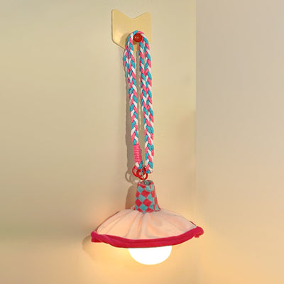 Moderne Art-Déco-Stoff wiederaufladbare Glockenrock-LED-Hängeleuchte Nachtlicht für Nachttisch Schlafsaalzimmer 