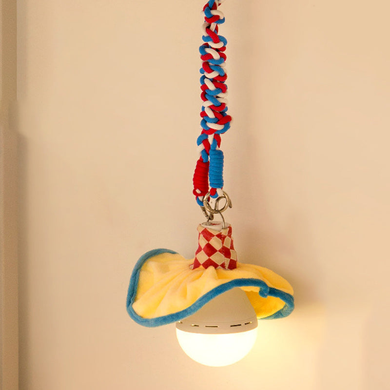 Moderne Art-Déco-Stoff wiederaufladbare Glockenrock-LED-Hängeleuchte Nachtlicht für Nachttisch Schlafsaalzimmer 