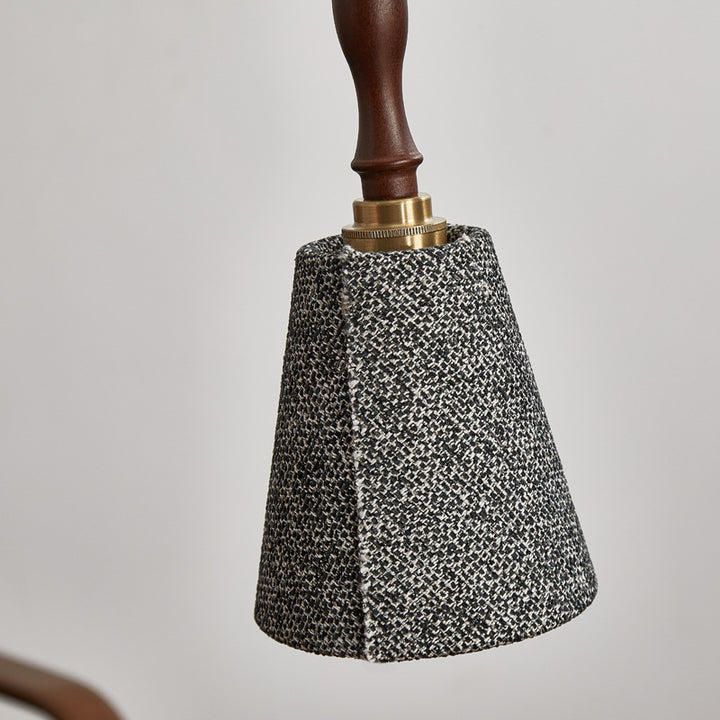 Traditional French Fabric Wood Handmade Cylinder 1-Light Pendant Light For Bedside &amp; Dining Room