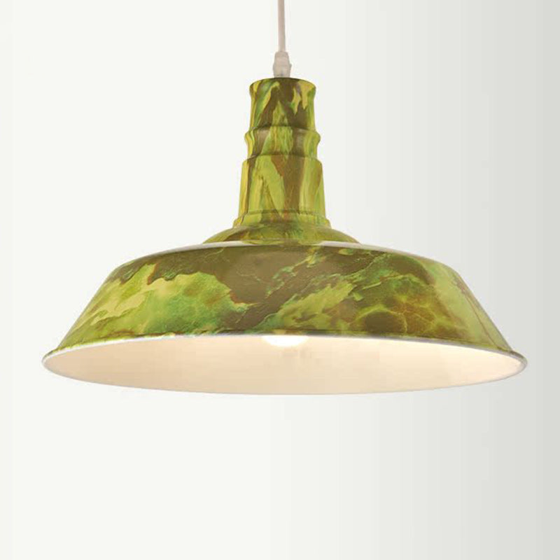 Suspension Luminaire Contemporain en Aluminium à Grain de Bois avec Dôme à 1 Lumière pour Salle à Manger 
