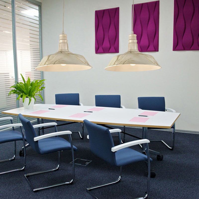 Suspension Luminaire Contemporain en Aluminium à Grain de Bois avec Dôme à 1 Lumière pour Salle à Manger 