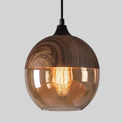 Suspension contemporaine industrielle en fer et verre en forme de cylindre globe à 1 lumière pour salle à manger 