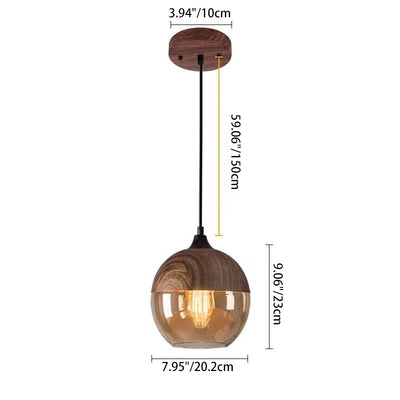 Suspension contemporaine industrielle en fer et verre en forme de cylindre globe à 1 lumière pour salle à manger 