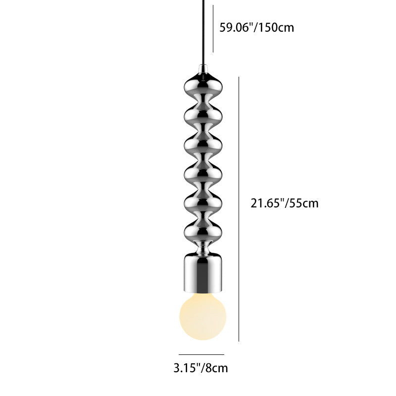 Contemporary Creative Iron &amp; Glass Gourd 1-Light Pendant Light For Bedside &amp; Dining Room