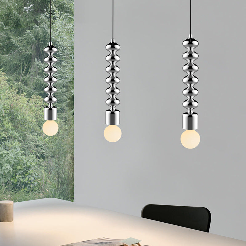 Zeitgenössische kreative Eisen- und Glas-Kürbis 1-Licht-Pendelleuchte für Nachttisch & Esszimmer 