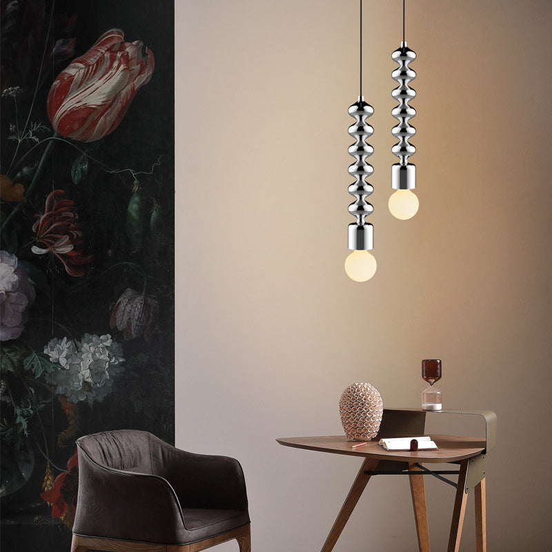 Zeitgenössische kreative Eisen- und Glas-Kürbis 1-Licht-Pendelleuchte für Nachttisch & Esszimmer 