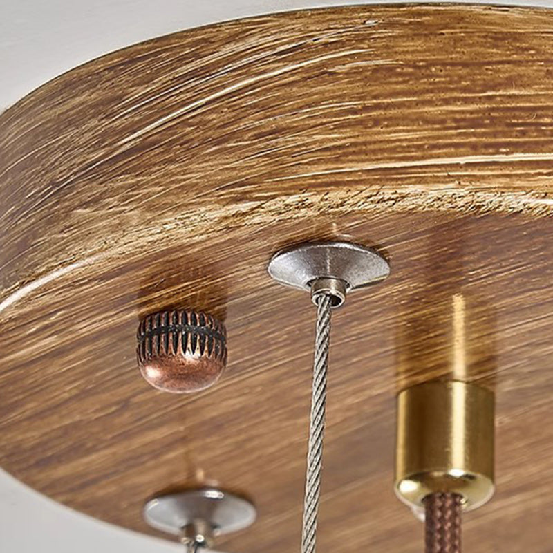 Tradicional Rústico Resina Fibra de Vidrio Hierro PE Rama Bola Lámpara de Araña de 1 Luz para Comedor 