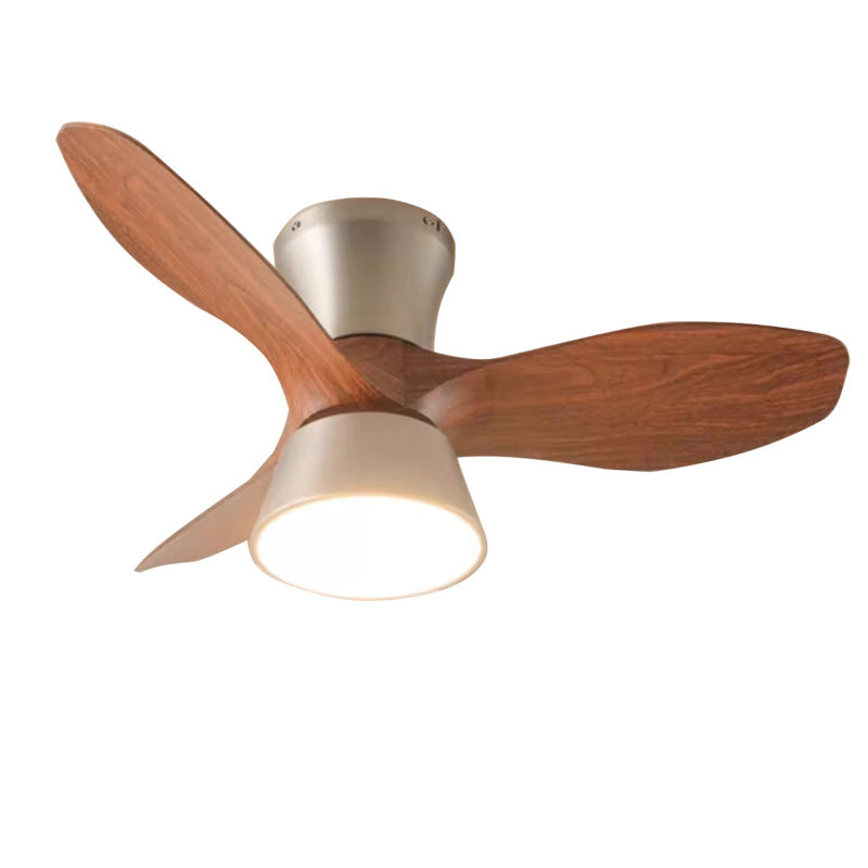 Modern Mid-Century Iron ABS Acrylic Round LED Semi-Flush Mount Ceiling Fan Light For Living Room &amp; Bedroom