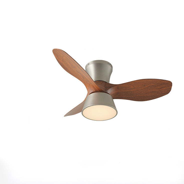 Modern Mid-Century Iron ABS Acrylic Round LED Semi-Flush Mount Ceiling Fan Light For Living Room &amp; Bedroom