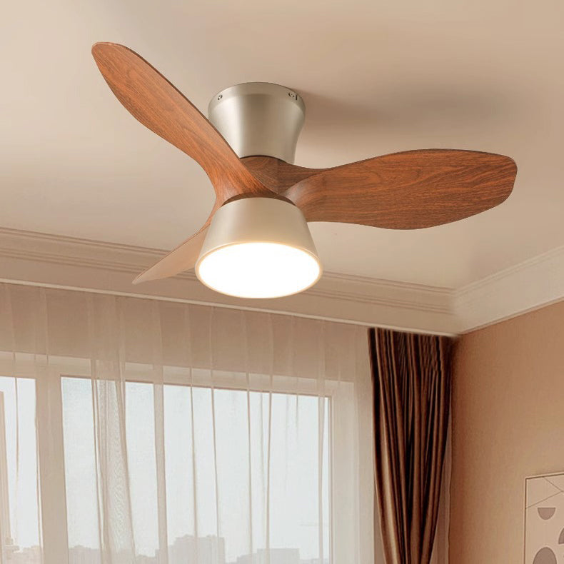 Modern Mid-Century Iron ABS Acrylic Round LED Semi-Flush Mount Ceiling Fan Light For Living Room &amp; Bedroom