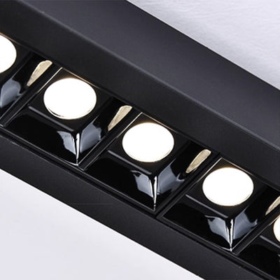 Anti-Glare LED Linear Flush Mount Ceiling Light - Recessed Aluminum Seamless Splicing For Home Office