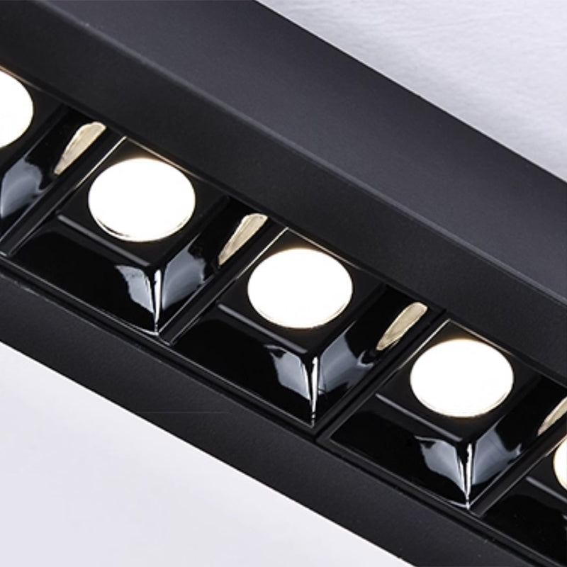 Anti-Glare LED Linear Flush Mount Ceiling Light - Recessed Aluminum Seamless Splicing For Home Office