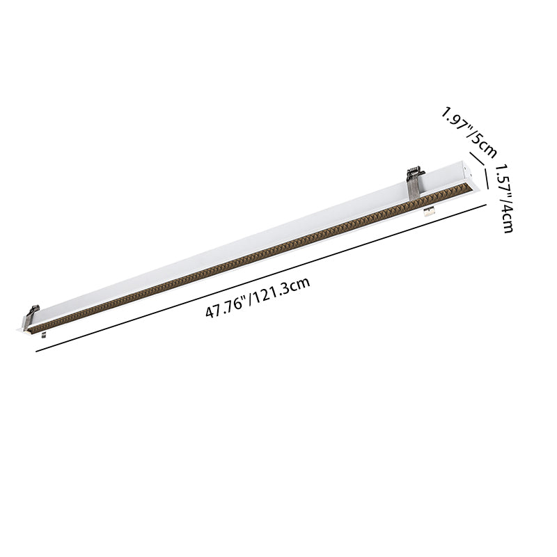 Anti-Glare LED Linear Flush Mount Ceiling Light - Recessed Aluminum Seamless Splicing For Home Office