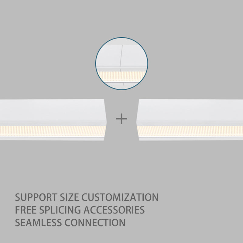 Anti-Glare LED Linear Flush Mount Ceiling Light - Recessed Aluminum Seamless Splicing For Home Office