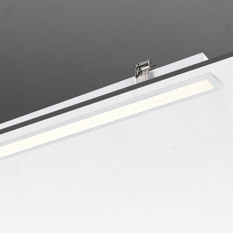 Anti-Glare LED Linear Flush Mount Ceiling Light - Recessed Aluminum Seamless Splicing For Home Office