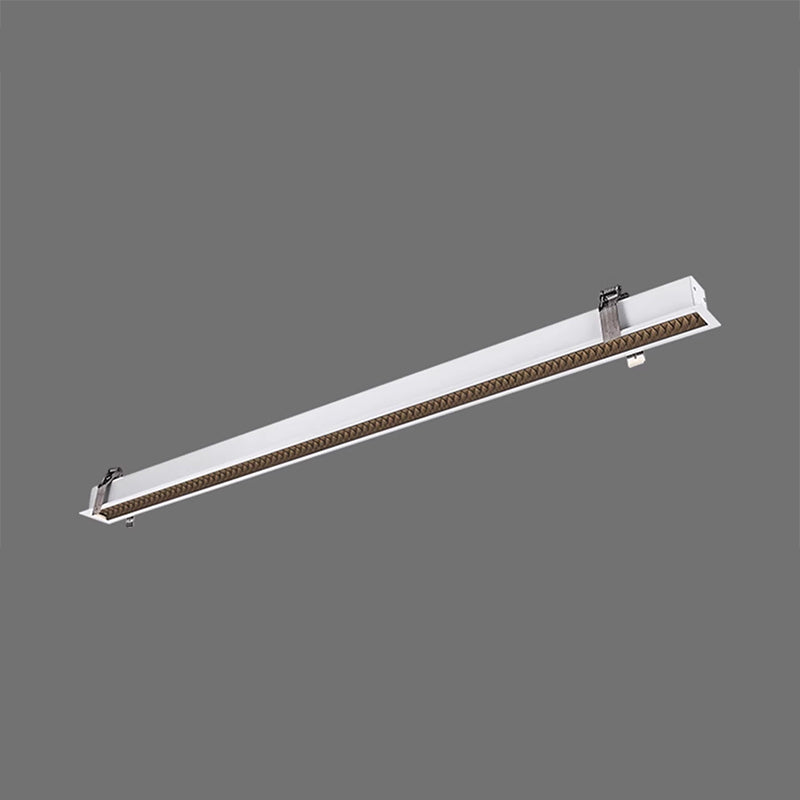 Anti-Glare LED Linear Flush Mount Ceiling Light - Recessed Aluminum Seamless Splicing For Home Office