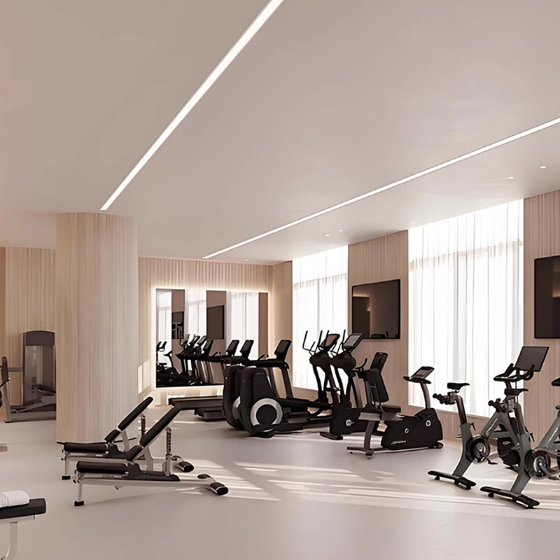 Anti-Glare LED Linear Flush Mount Ceiling Light - Recessed Aluminum Seamless Splicing For Home Office