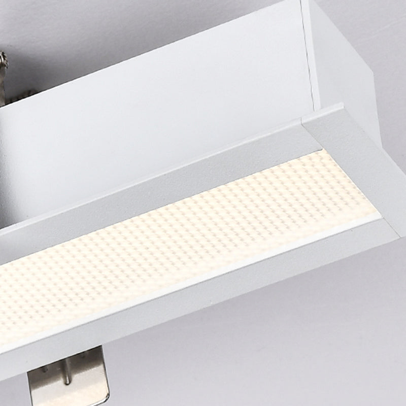 Anti-Glare LED Linear Flush Mount Ceiling Light - Recessed Aluminum Seamless Splicing For Home Office