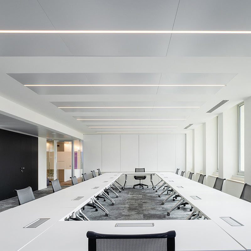 Anti-Glare LED Linear Flush Mount Ceiling Light - Recessed Aluminum Seamless Splicing For Home Office