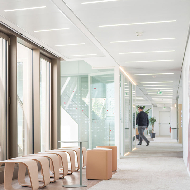 Anti-Glare LED Linear Flush Mount Ceiling Light - Recessed Aluminum Seamless Splicing For Home Office