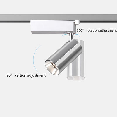 Spot encastré à LED en aluminium réglable - Plafonnier semi-encastré industriel en forme de cylindre pour maison et bureau 