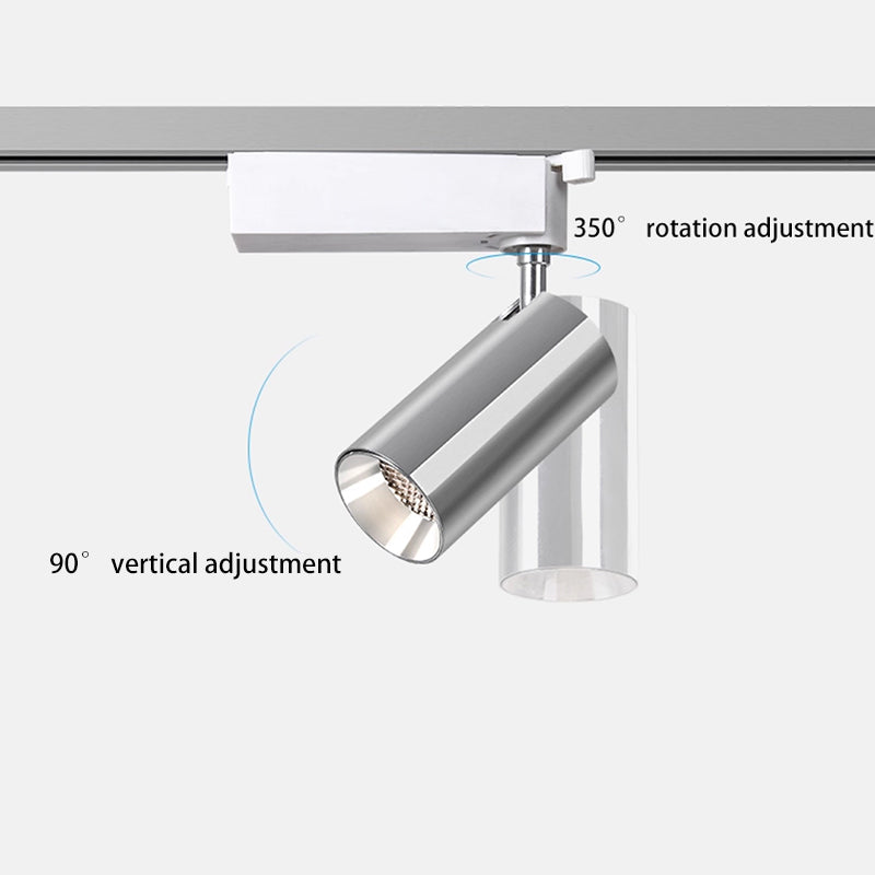 Spot encastré à LED en aluminium réglable - Plafonnier semi-encastré industriel en forme de cylindre pour maison et bureau 