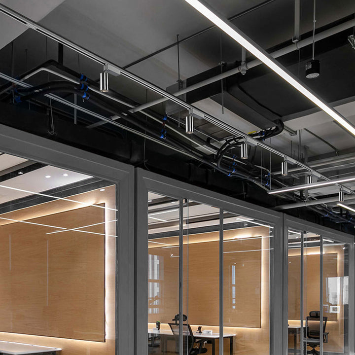 Spot encastré à LED en aluminium réglable - Plafonnier semi-encastré industriel en forme de cylindre pour maison et bureau 