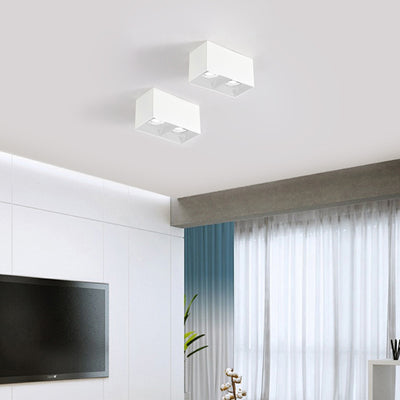 Spot LED encastré monté en surface - Plafonnier minimaliste en aluminium pour salon 