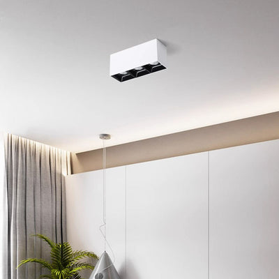 Spot LED encastré monté en surface - Plafonnier minimaliste en aluminium pour salon 