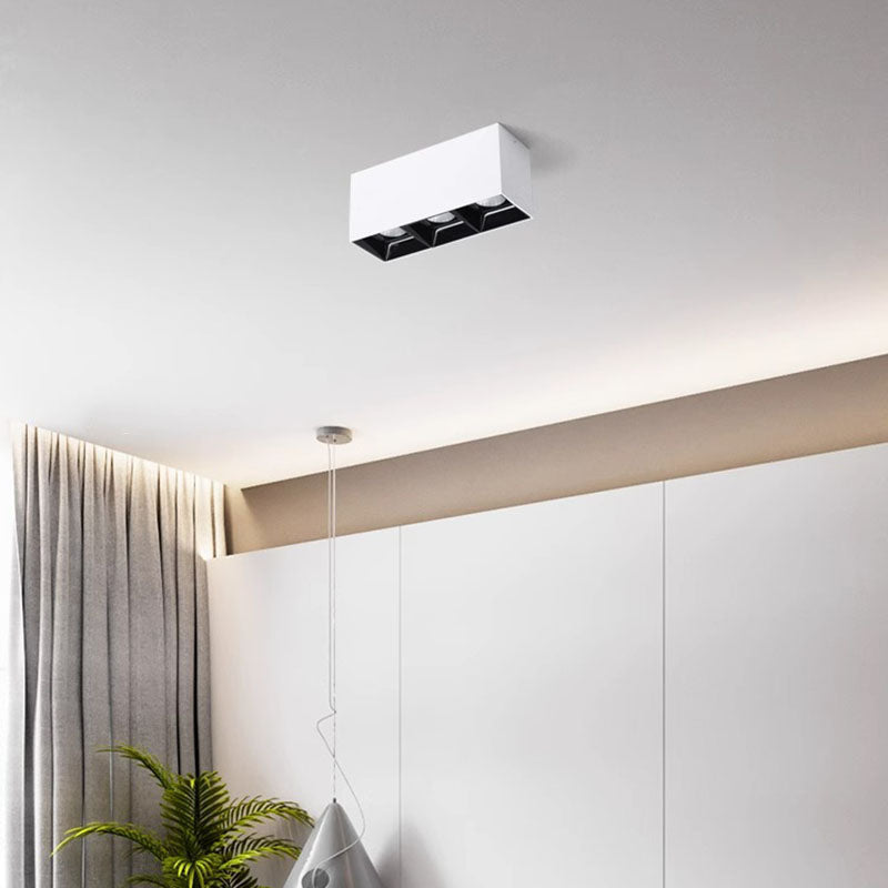 Spot LED encastré monté en surface - Plafonnier minimaliste en aluminium pour salon 