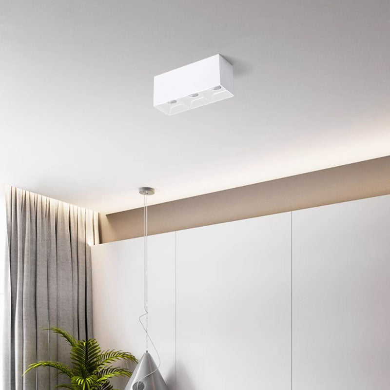 Spot LED encastré monté en surface - Plafonnier minimaliste en aluminium pour salon 