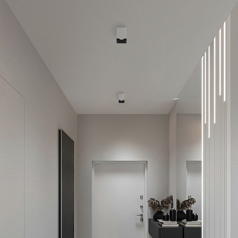 Spot LED encastré monté en surface - Plafonnier minimaliste en aluminium pour salon 