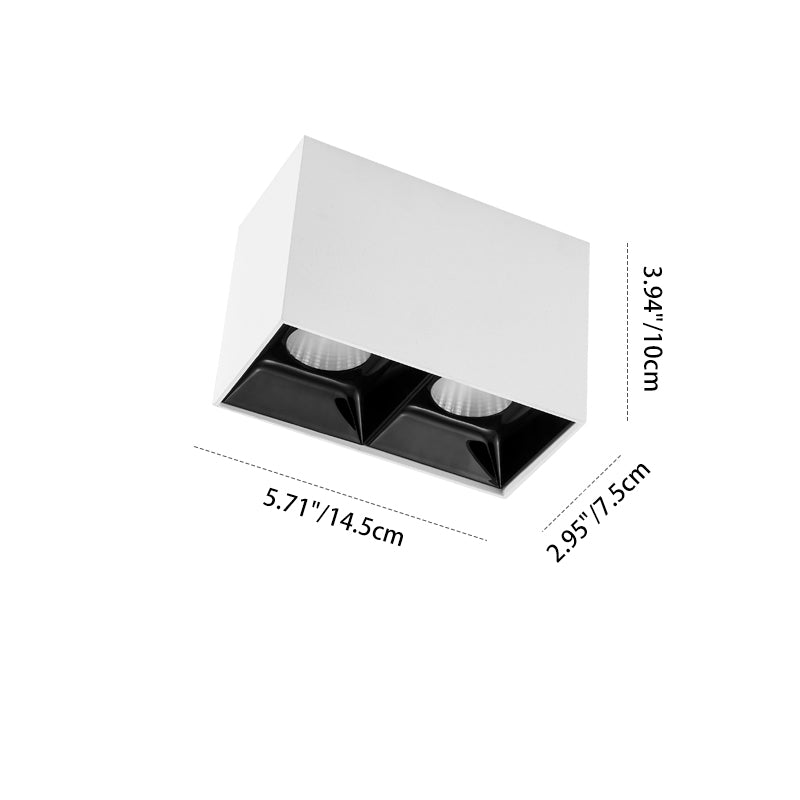 Spot LED encastré monté en surface - Plafonnier minimaliste en aluminium pour salon 