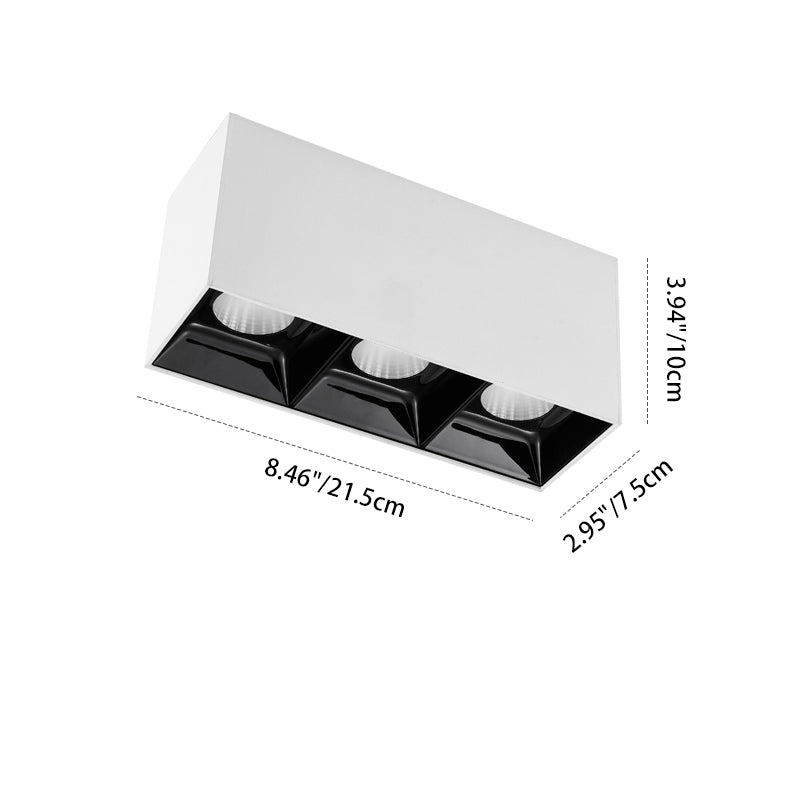 Spot LED encastré monté en surface - Plafonnier minimaliste en aluminium pour salon 