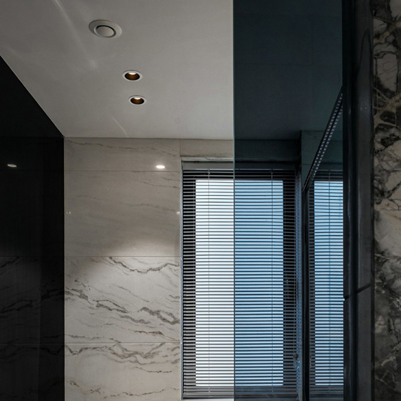 Spot LED encastré étanche - Plafonnier encastré rond en aluminium pour salle de bain 