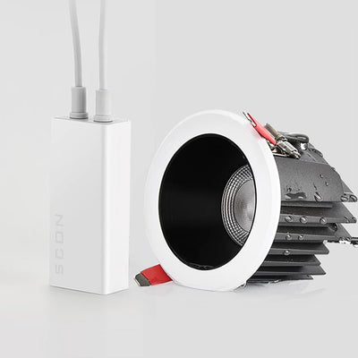 Spot LED encastré étanche - Plafonnier encastré rond en aluminium pour salle de bain 