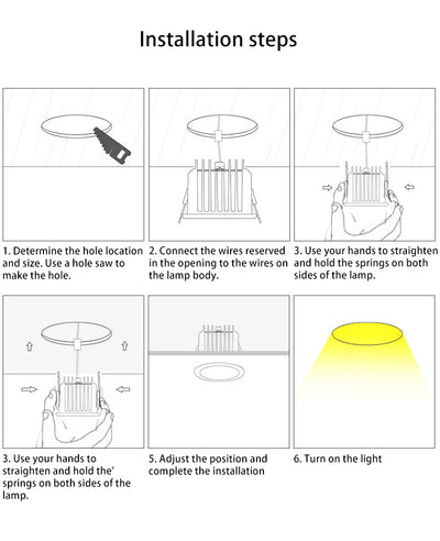 Spot LED encastré étanche - Plafonnier encastré rond en aluminium pour salle de bain 