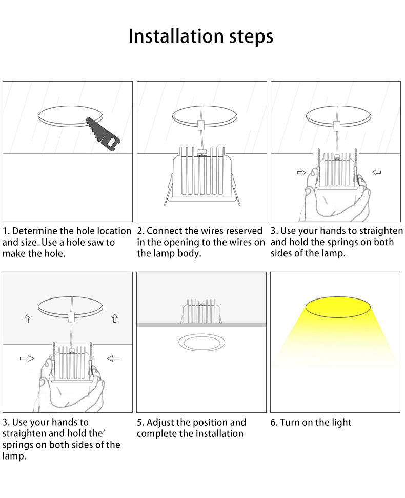 Spot LED encastré étanche - Plafonnier encastré rond en aluminium pour salle de bain 