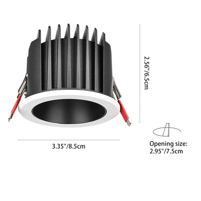 Spot LED encastré étanche - Plafonnier encastré rond en aluminium pour salle de bain 