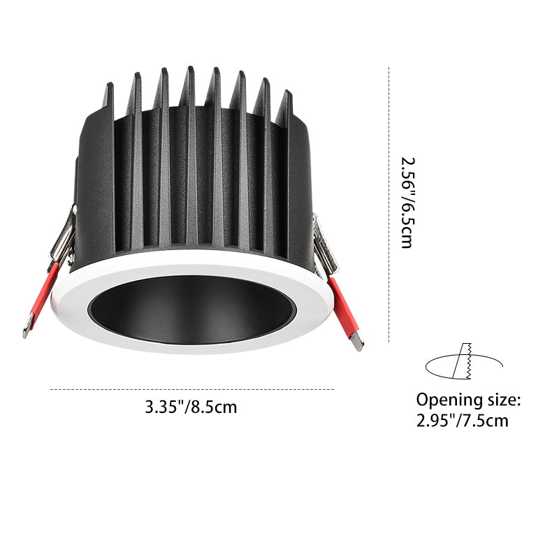 Spot LED encastré étanche - Plafonnier encastré rond en aluminium pour salle de bain 